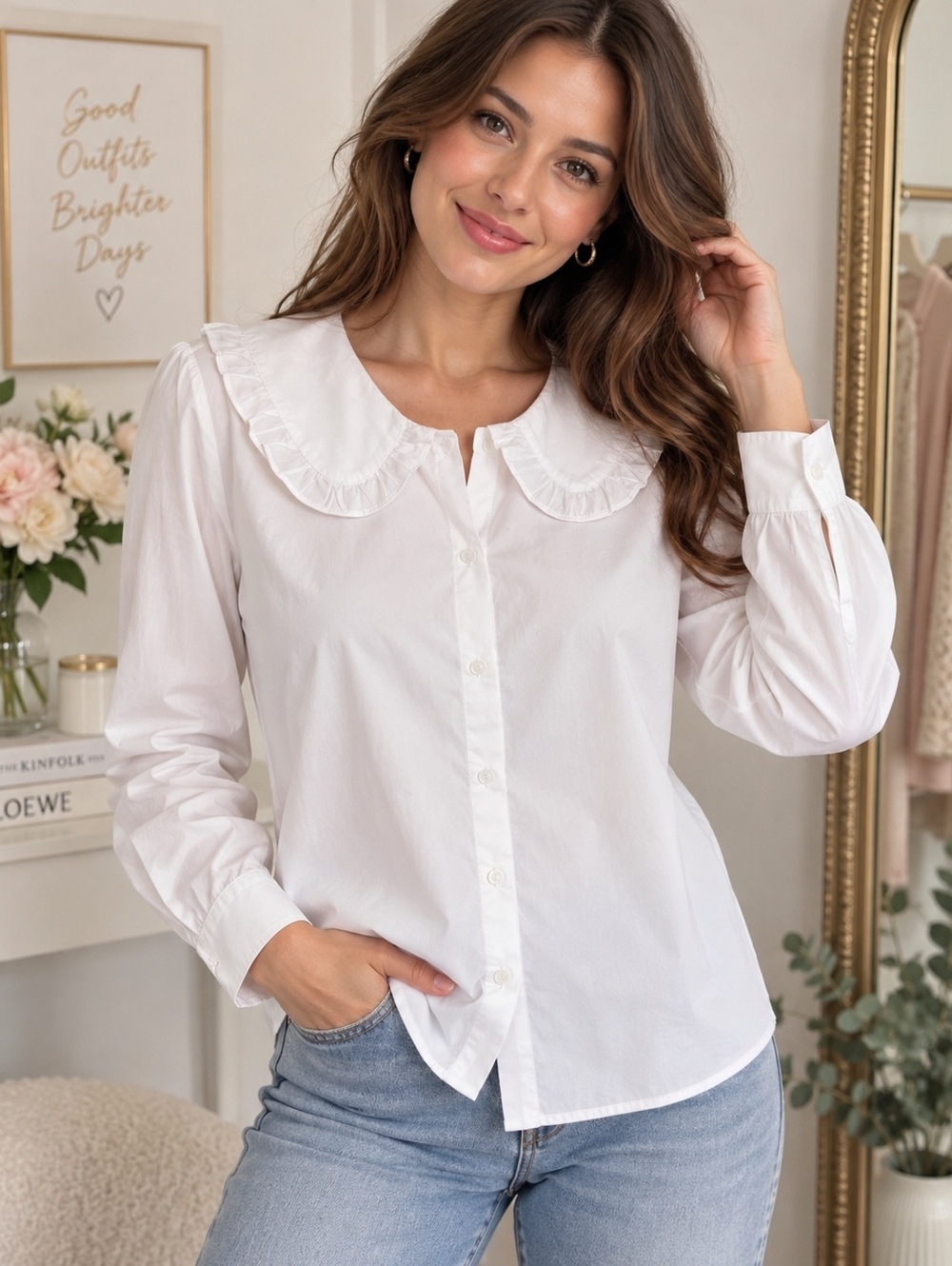 J.Crew Blouse White Organic Cotton Size 18